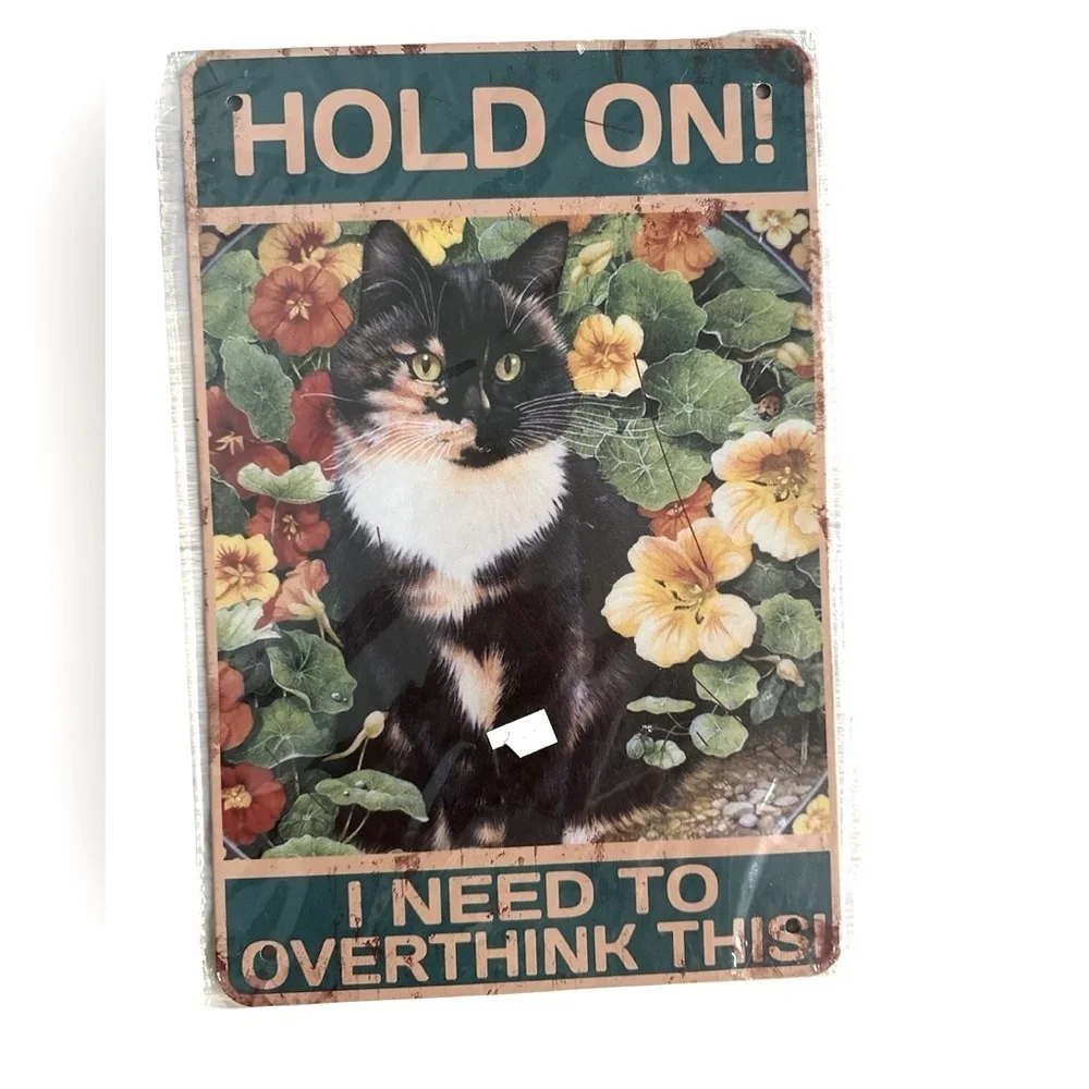 Tin Metal Cat Lover Wall Sign Decor Brand New